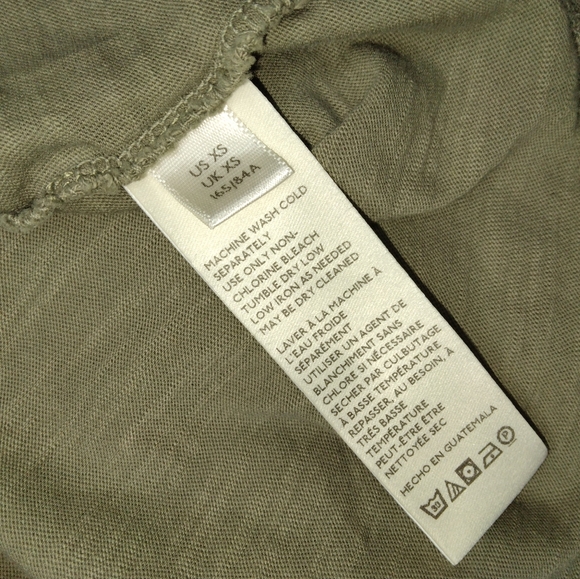 New Free People Arden Tee Long Sleeve Oversize Olive Washed Army Green S… - Picture 12 of 14